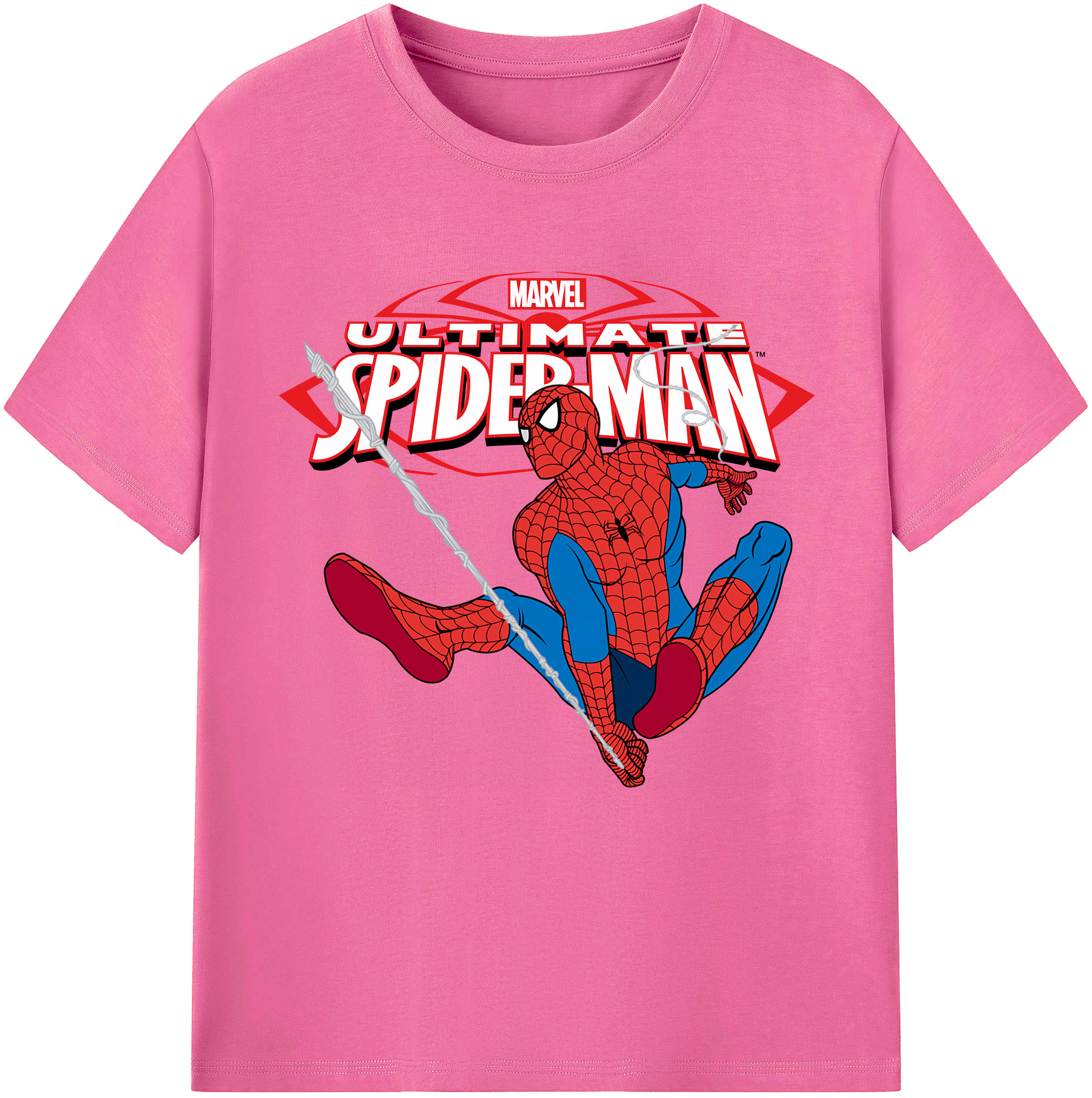 （画像用） Spider Man スパイダーマン レディースカジュアルプリントTシャツ（綿100％）